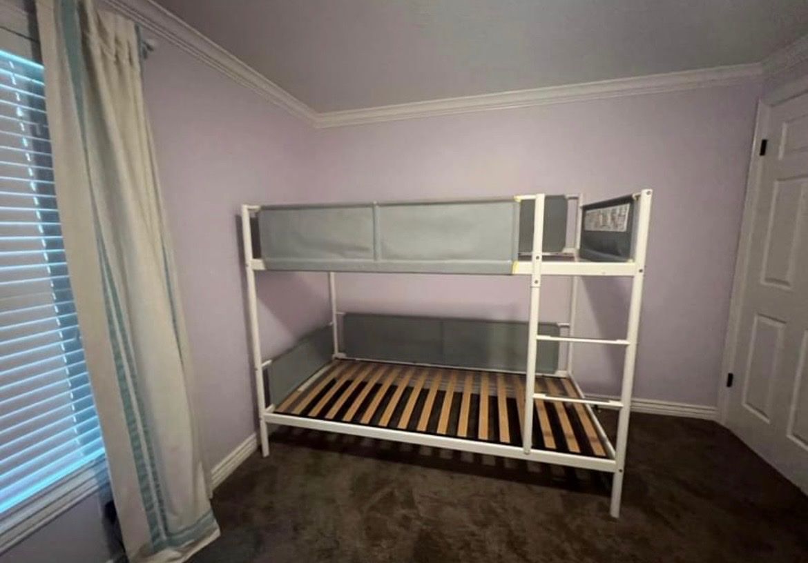 IKEA VITVAL Twin Bunk Bed Frame (White/Gray