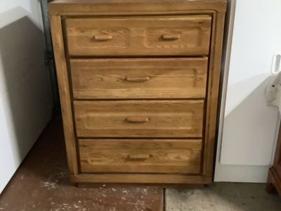 Solid Oak 4 Drawer Dresser