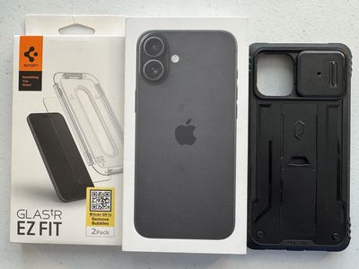 Apple iPhone 16 Plus 16+ 128GB Black Unlocked A3082 Box 100% Battery Health Bundle