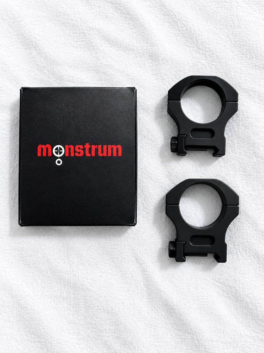 Monstrum Scope Rings Black Pair with Box