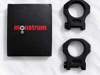 Monstrum Scope Rings Black Pair with Box