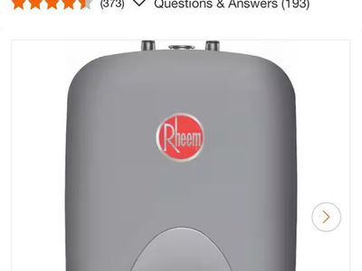 Rheem 4 gallon point of use water heater