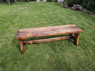 Handcrafted Shousugi Ban Flamed Wooden Bench - 60in x 16in