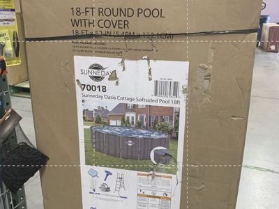 Sunneday 18 ft. Round x 52 in. D Rattan Soft-sided Oasis Pool