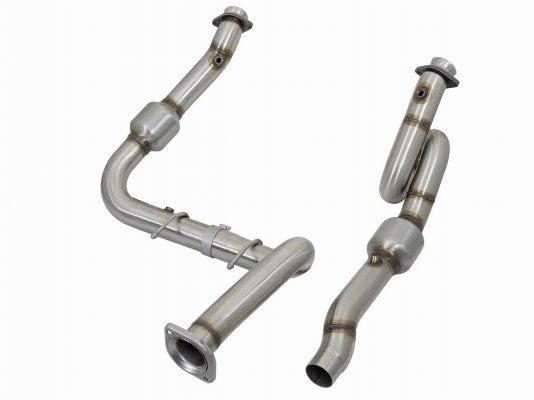 AFE Twisted Steel Downpipe Exhaust for 2017-2020 Ford Raptor F-150 AFE 48-33021-HC