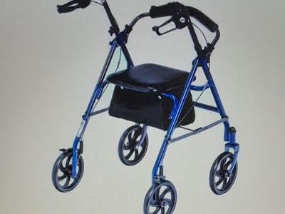 Drive Medical Rollator Rolling Walker with 7.5-inch Wheels, Fold Up Removable Back Support and Padded Seat - 300 lbs Capacity