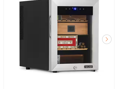 NewAir 250-Count Electric Cigar Humidor Wineador, Stainless Steel, Opti-Temp Heating/Cooling