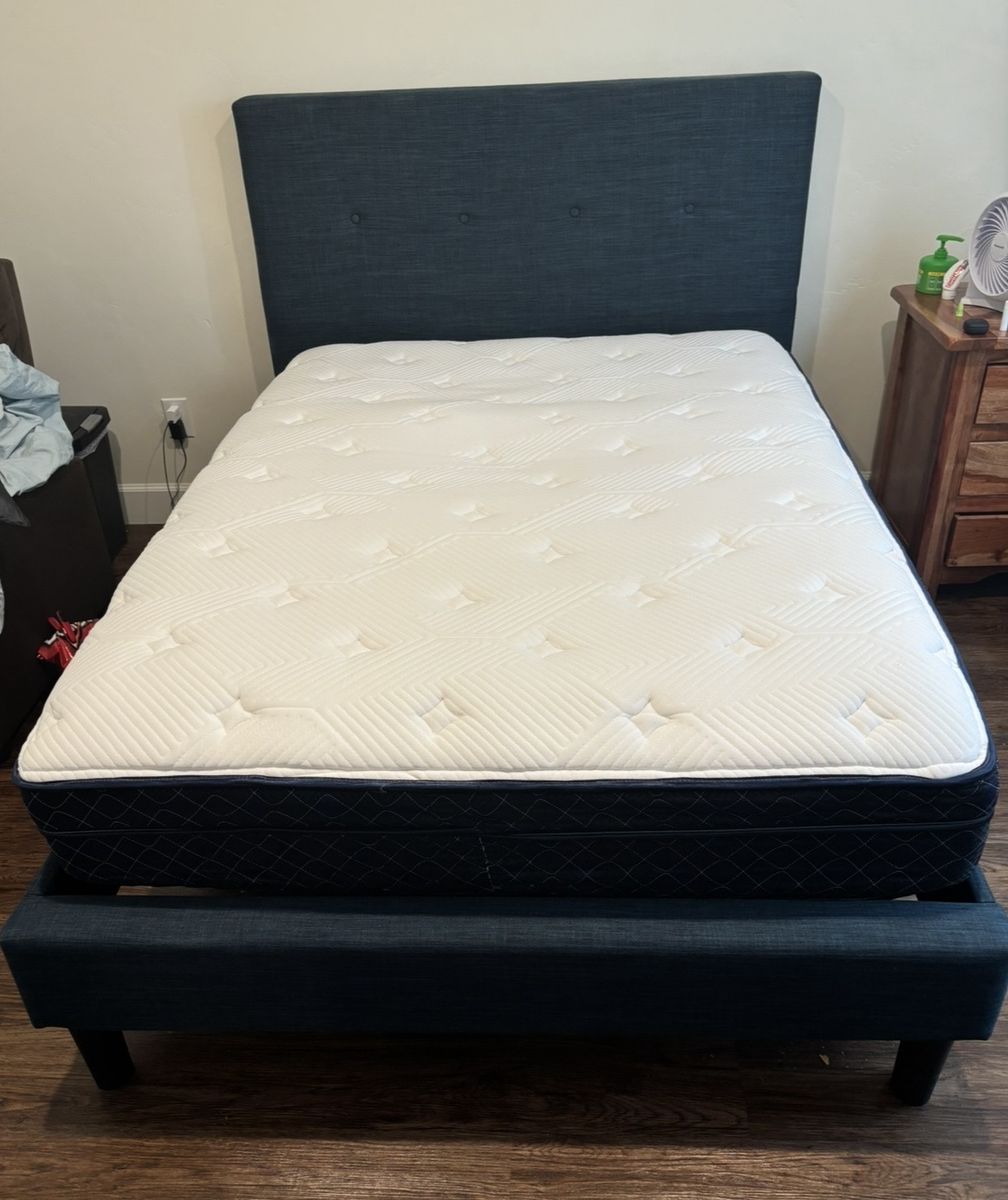 Full size bed and mattress
