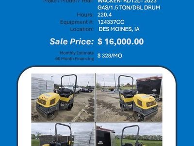 Roller Double drum Wacker RD12L 2023 220 hrs
