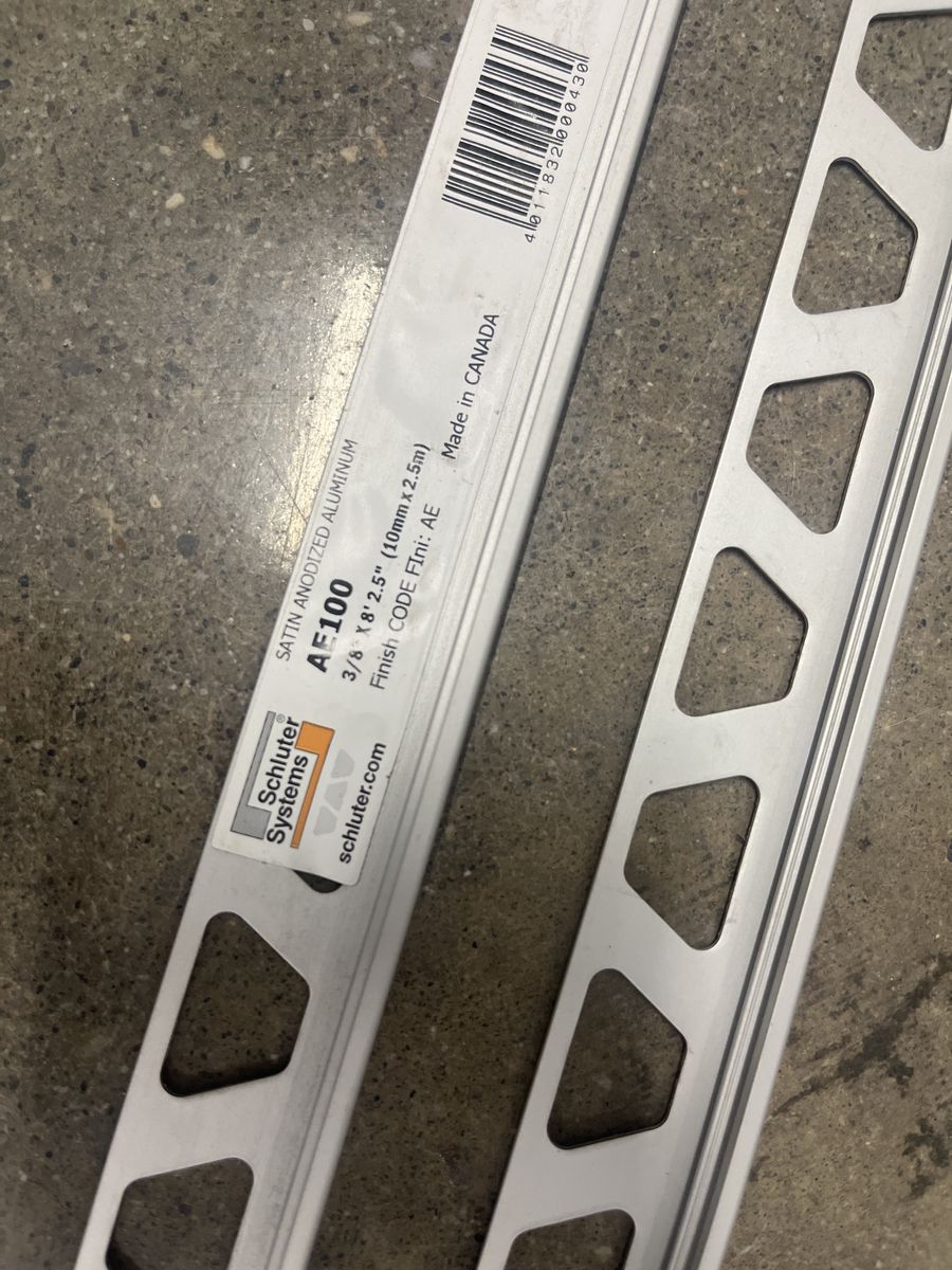 Schluter Systems AF100 Satin Anodized Aluminum Tile Trim 3/8" x 8'2.5" (10mm x 2.5m) Made in Canada