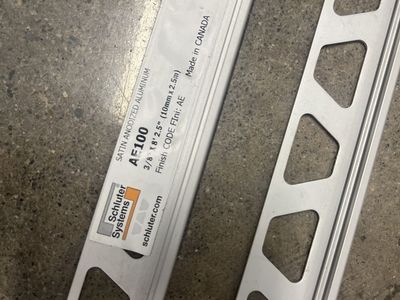 Schluter Systems AF100 Satin Anodized Aluminum Tile Trim 3/8" x 8'2.5" (10mm x 2.5m) Made in Canada