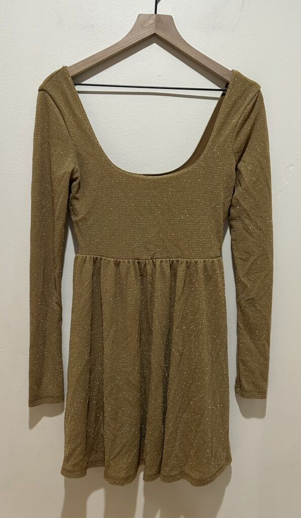Free People Gold Shimmer Sparkle Dress Size Small