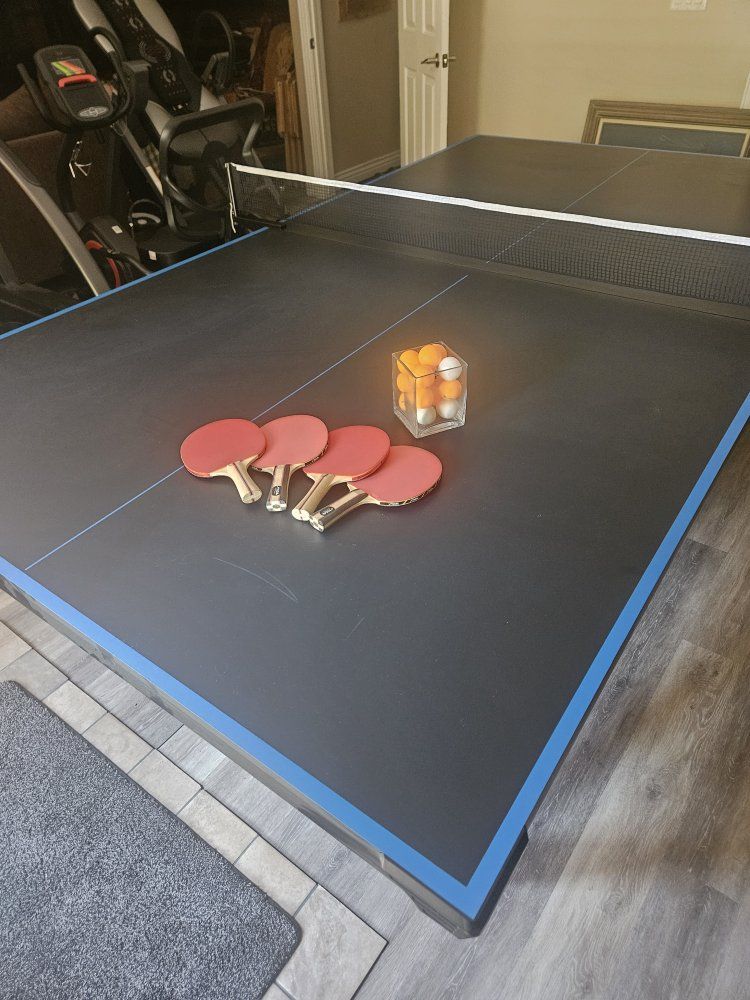 MD Sports TT218Y20002 Foldable Ping Pong Table Tennis Set with Paddles & Balls