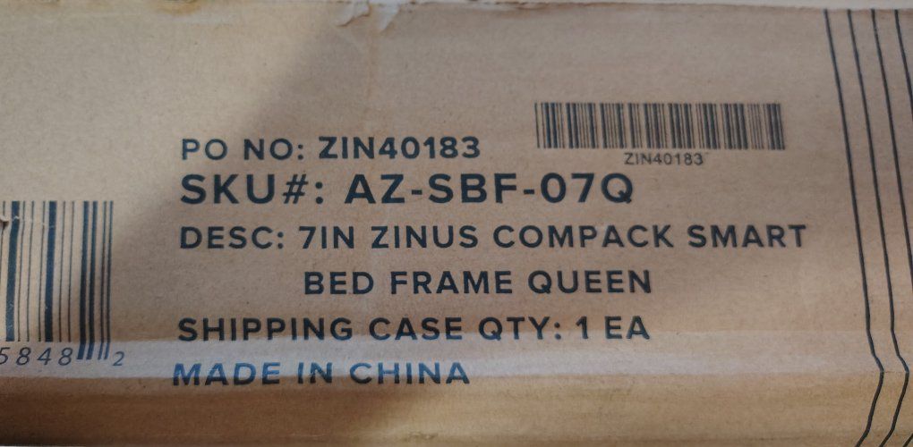 Queen Zinus Compack Smart Bed Frame - New in Box
​