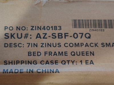 Queen Zinus Compack Smart Bed Frame - New in Box

