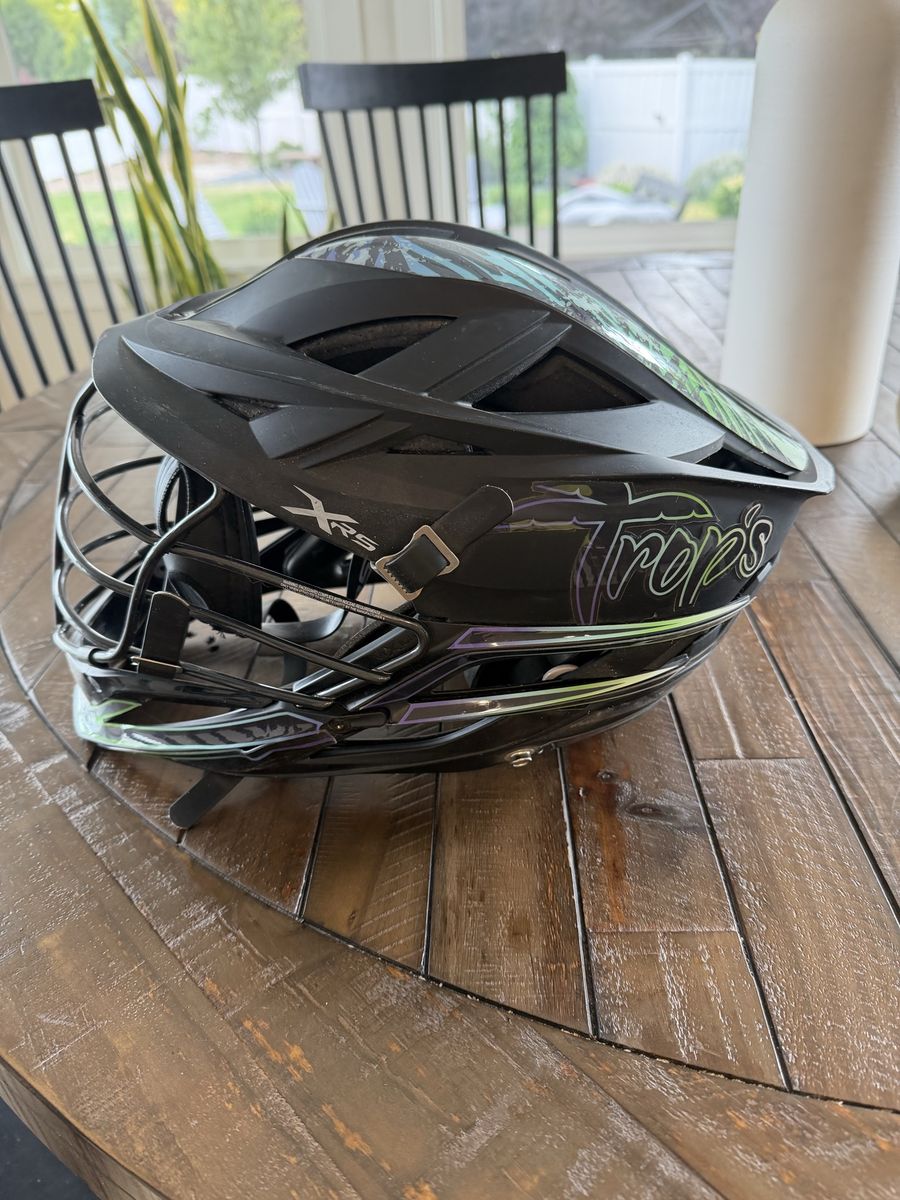 Cascade XRS Lacrosse Helmet - Black with "Trops" Decal