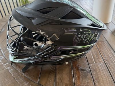 Cascade XRS Lacrosse Helmet - Black with "Trops" Decal