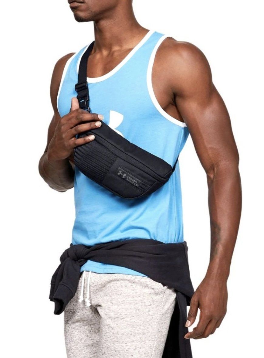 New! Under Armour Black Waist Bag Sling Fanny Pack