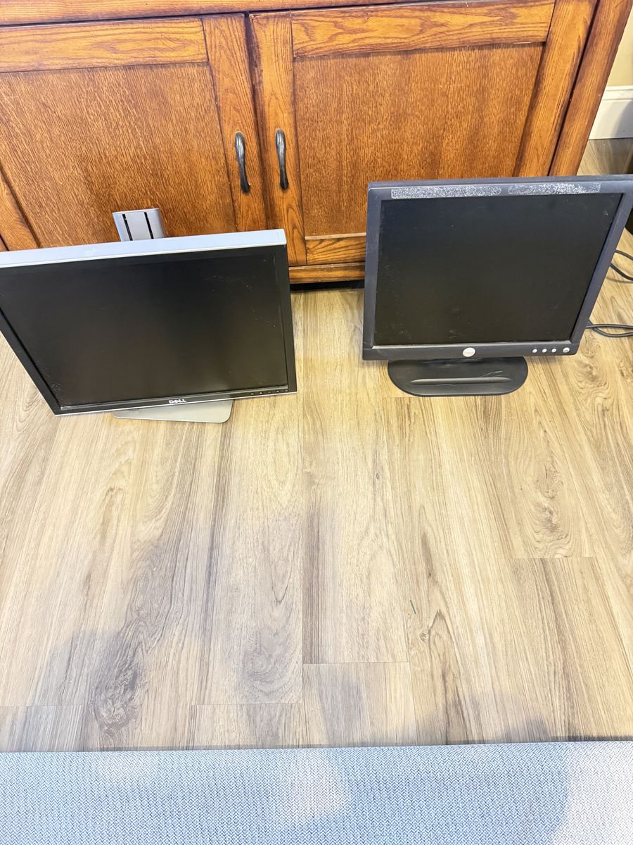 Two Dell Computer Monitors