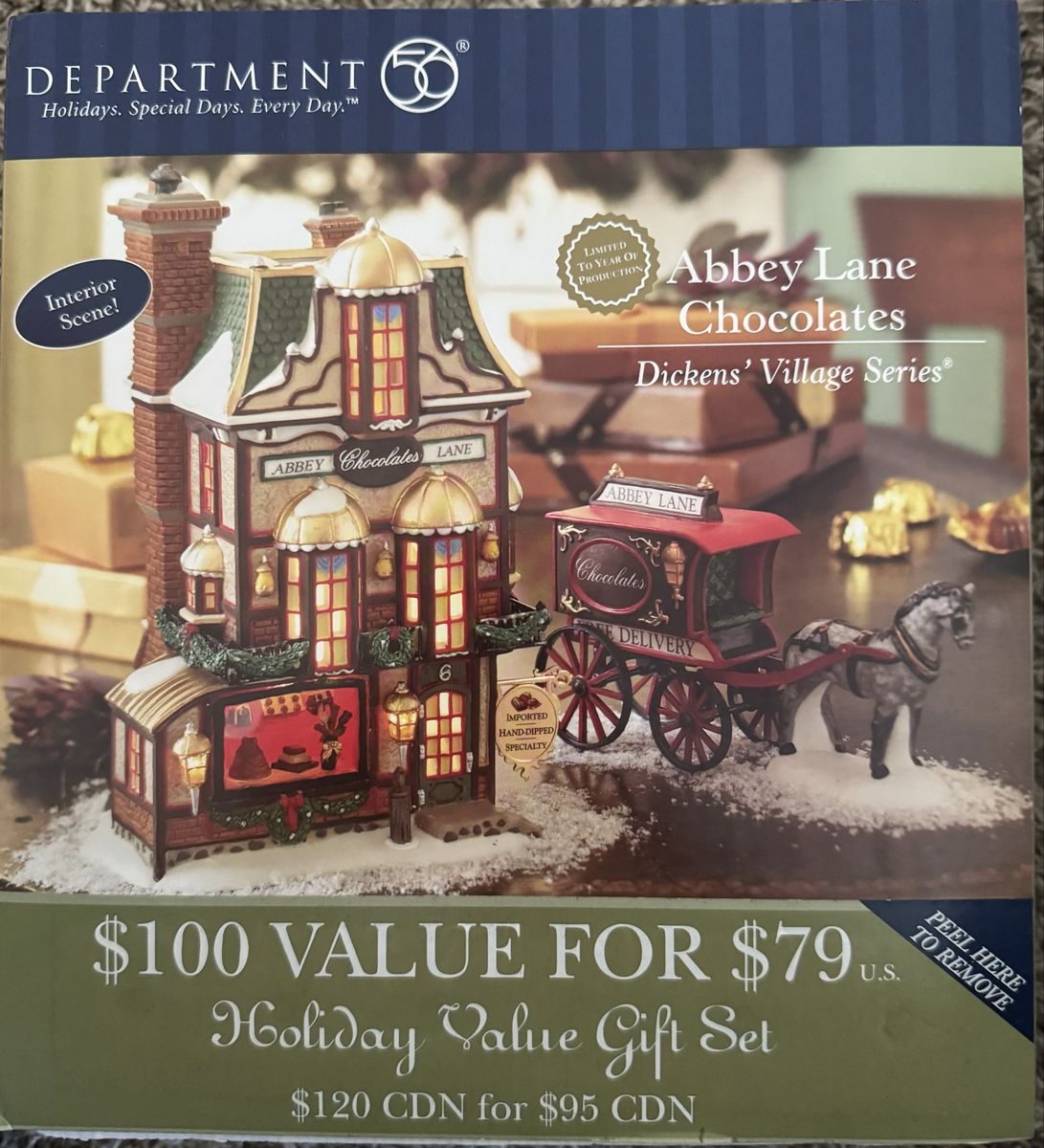Department 56 Dickens' Village Abbey Lane Chocolates Set - Holiday Value Gift Set