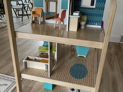 Wooden Three Story Dollhouse
