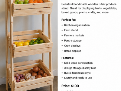 Handmade Farmhouse Produce Stand – $100