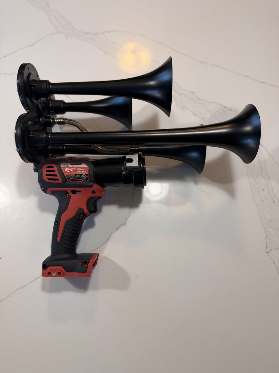 Custom Milwaukee M18 Air Horn - Loud 4-Trumpet Train Horn