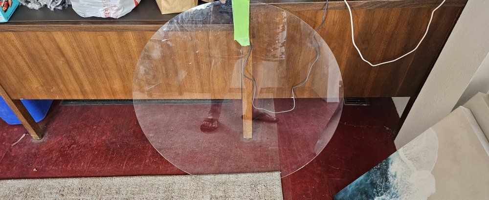 31" across x 1/8" thick round piece of glass
