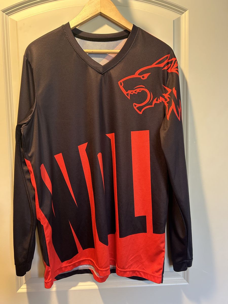 Wisdom Wolf Large Mens MTB Long Sleeve Jersey