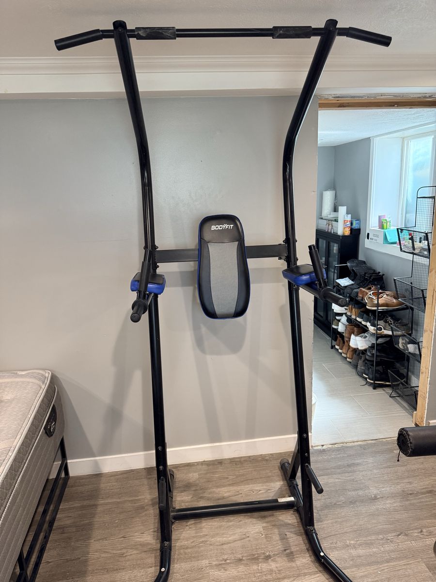 Bodyfit Power Tower Pull-up Dip Station - Full Body Workout Home Gym Equipment