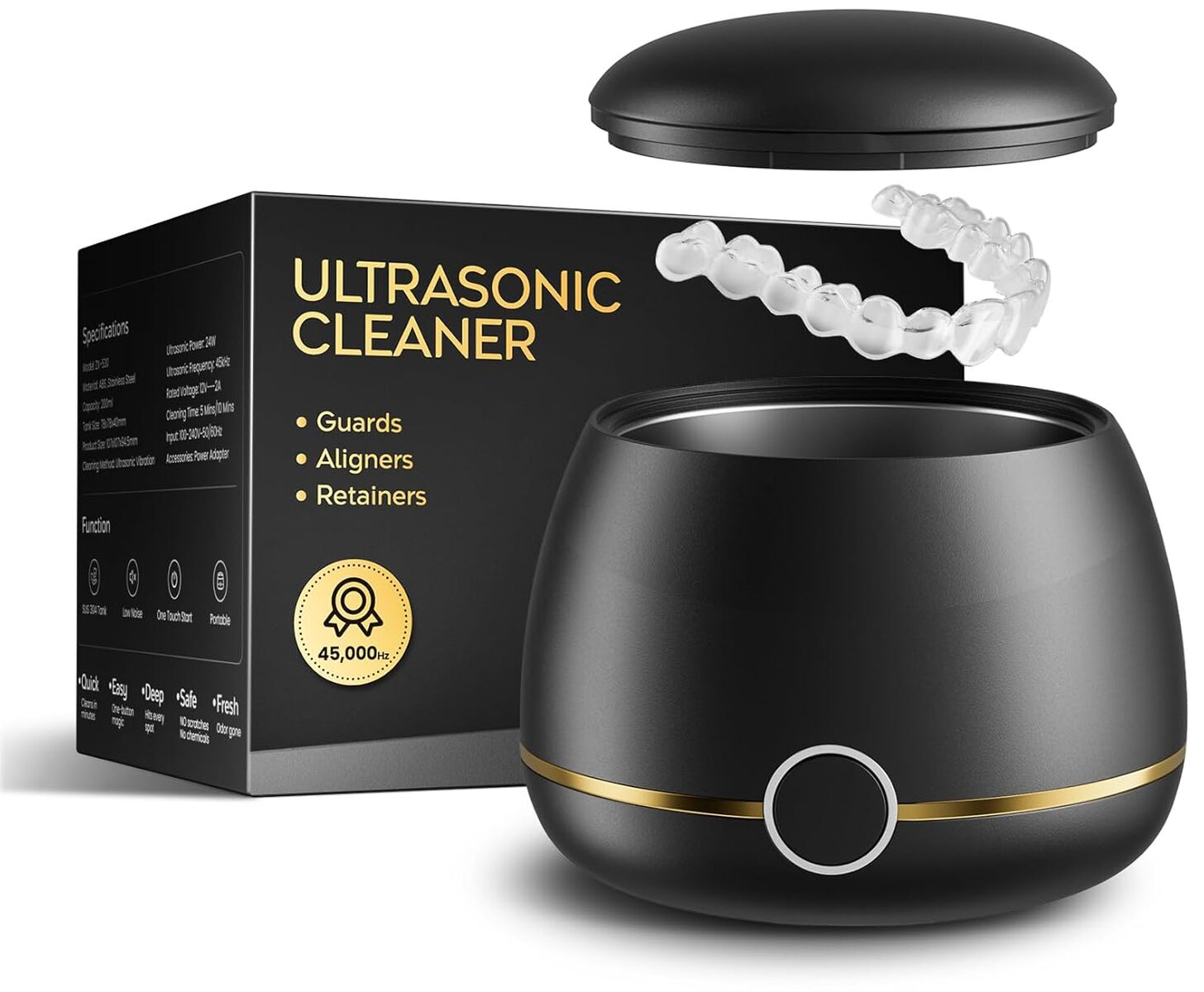 NEW Dental Ultrasonic Retainer Cleaner Pod- Stain-Free Confidence 200ml Tank