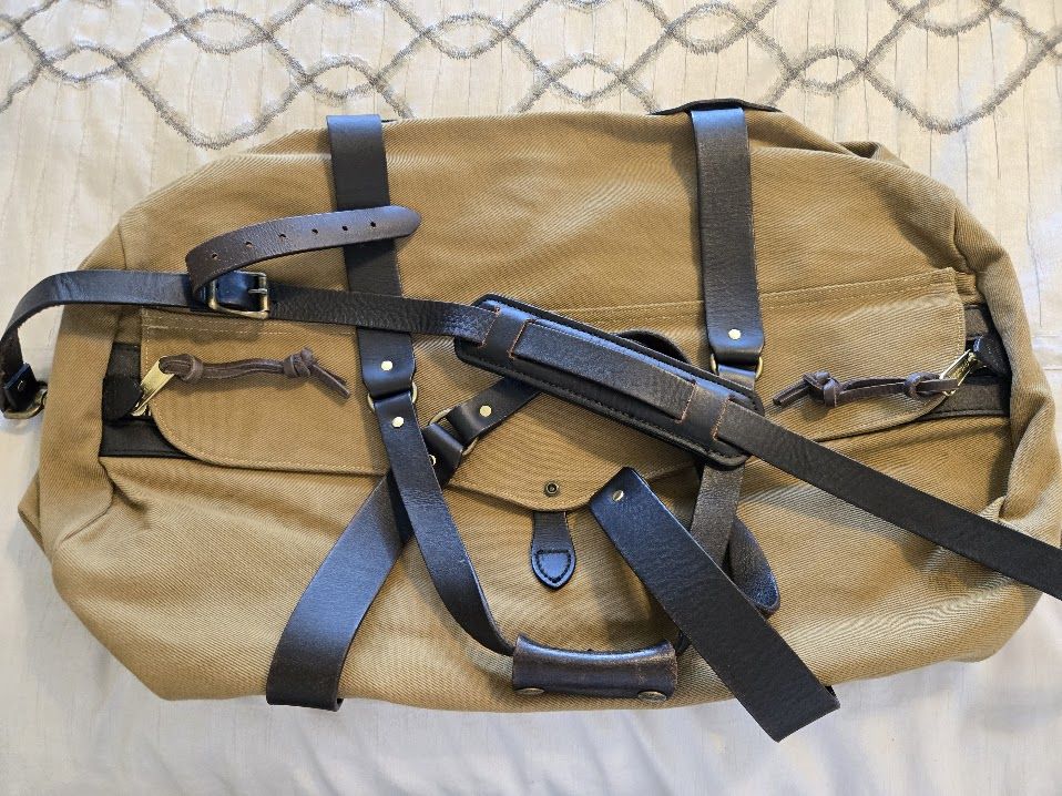 Tan Filson Rugged Twill Medium Duffle Bag