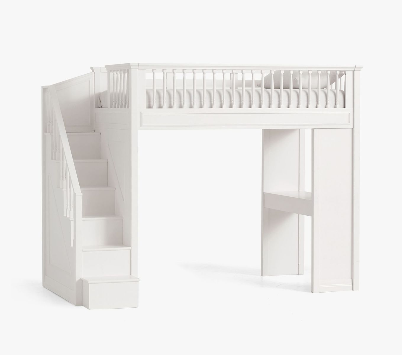 Pottery Barn Kids White Stair Loft Bed with Desk - Twin Size
