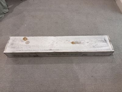 Rustic White Wood Mantel Shelf – 44” x 8”