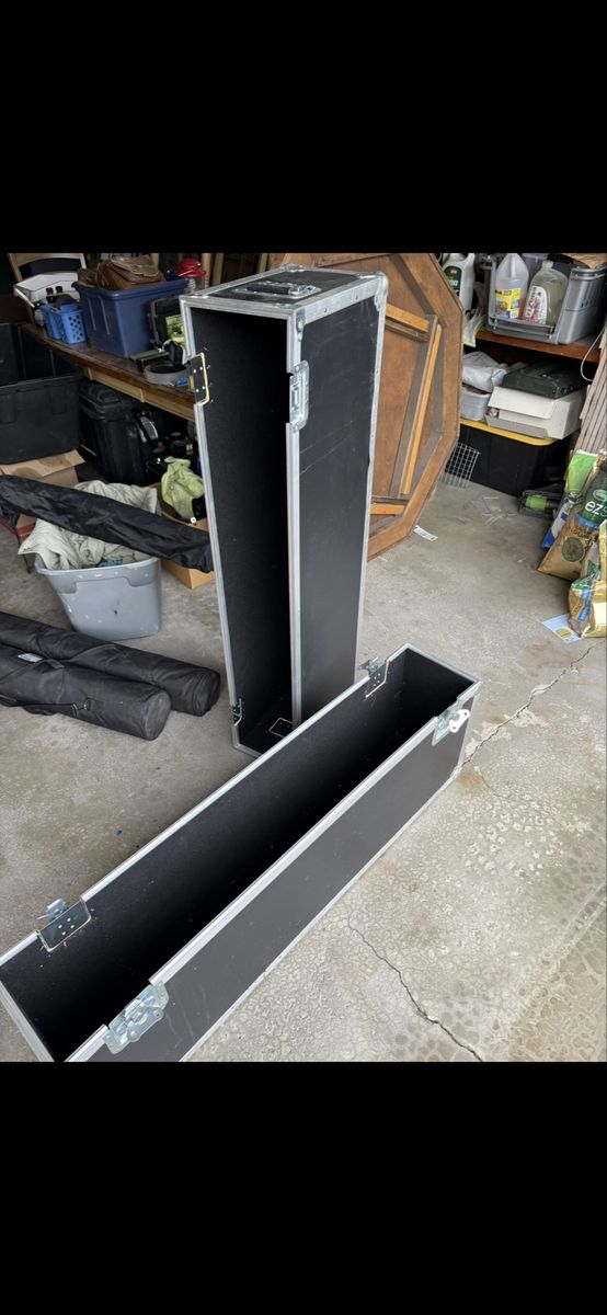 Heavy-Duty Road Case for Stands/Equipment - Black with Aluminum Edges