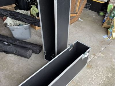 Heavy-Duty Road Case for Stands/Equipment - Black with Aluminum Edges