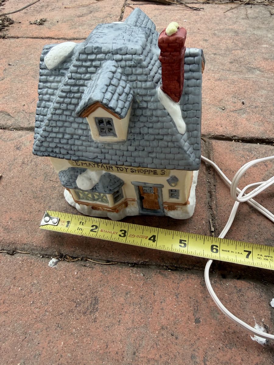 Mayfair Toy Shoppe 3 Ceramic Lighted Christmas Village House Building