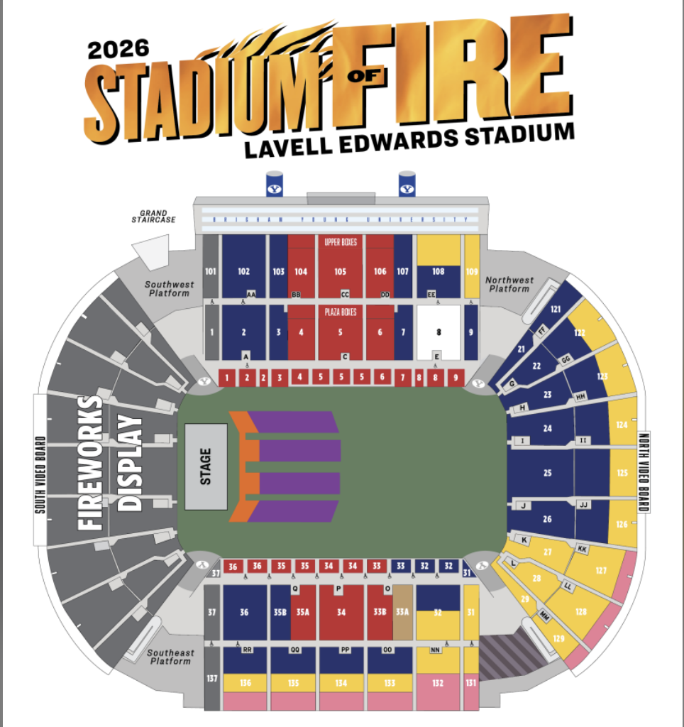 10 Stadium of Fire Tickets West Side Chairs in Shade