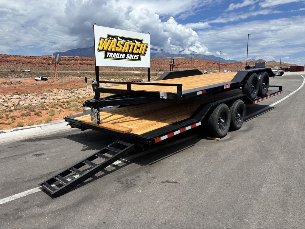 2026 7 Sons 7x20 12K Grade A Flatbed Car Hauler with Slide In Ramps