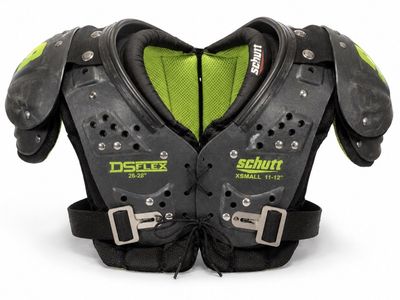 Schutt DS Flex Football Shoulder Pads X-Small 11-12" 26-28" Black Green