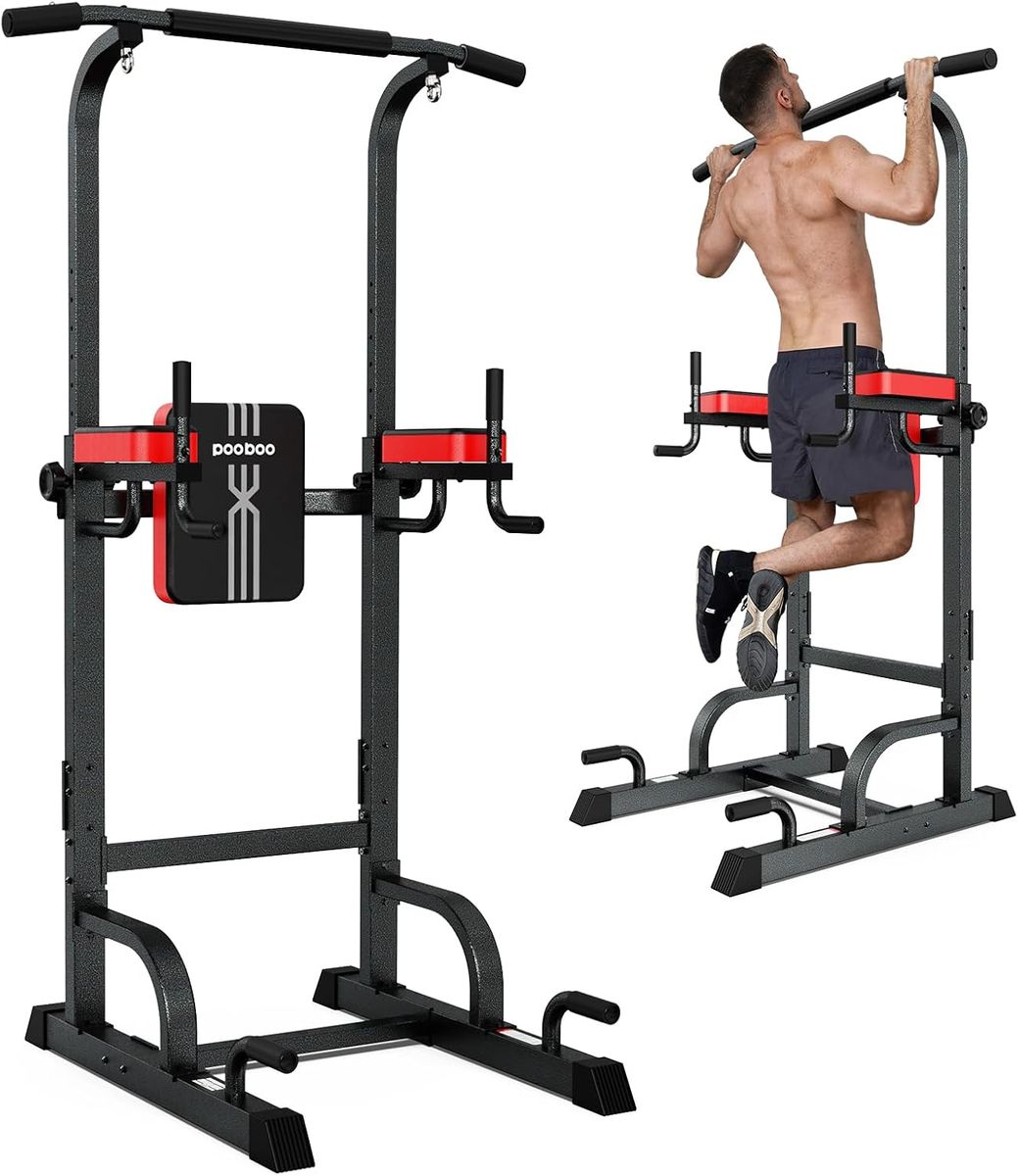 Pooboo Power Tower Dip Station, Black