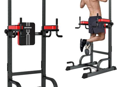 Pooboo Power Tower Dip Station, Black