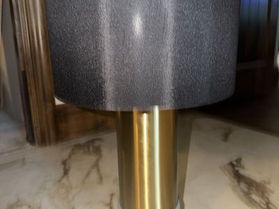 Modern Gold Table Lamp with Black Drum Shade