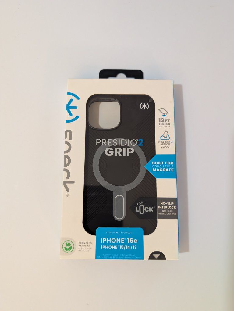 Speck Presidio2 Grip Magsafe Case for iPhone 16e / 15 / 14 / 13 - Black