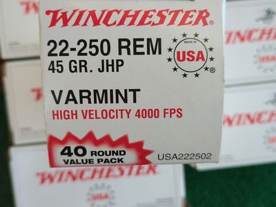 .22-250 Ammo Lot ~400+ Rounds – Winchester, Hornady, Federal + Ammo Can