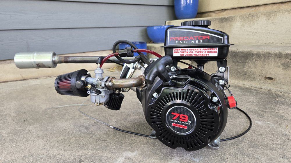 Predator 79cc Gasoline Engine Go Kart Mini Bike Motor w/ Stage 2 Kit, Exhaust, Clutch 