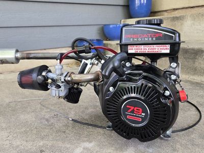 Predator 79cc Gasoline Engine Go Kart Mini Bike Motor w/ Stage 2 Kit, Exhaust, Clutch