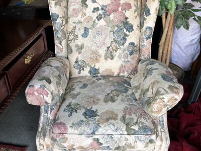 Wingback Recliner Accent Chair Floral
