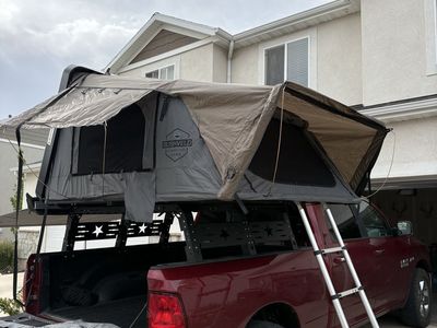 Roof top tent with rack and awning