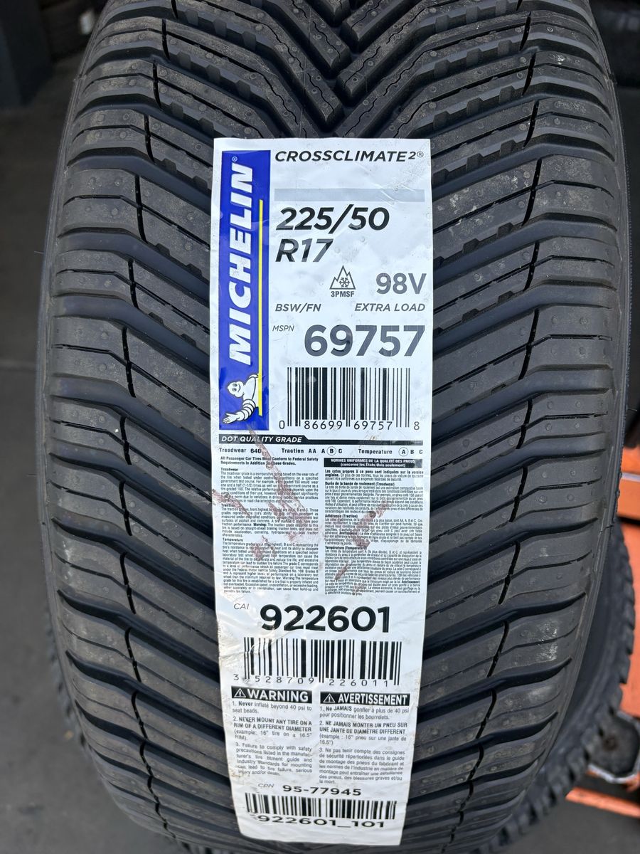 SET OF 225/50R17 MICHELIN